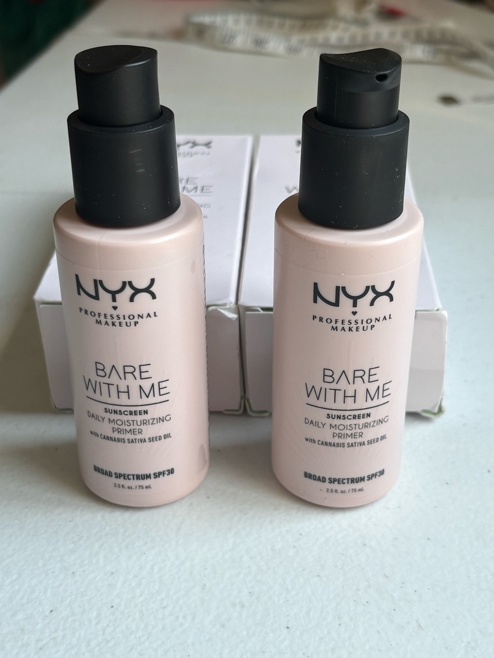 (2) NEW!! NYX Bare With Me Daily Moisturizing Primer SPF 30